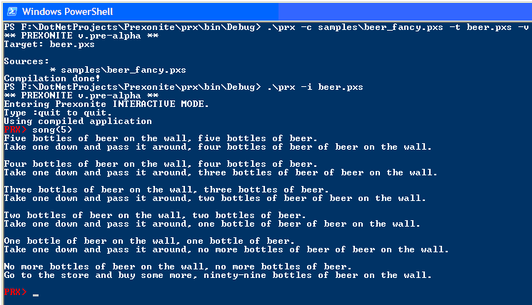 Prexonite, interactive beer session